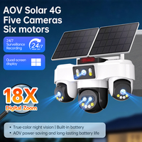 Nouvelle caméra de sécurité O-kam Pro 6 moteurs 3 PTZ 18X Zoom 20mp 4 écrans 360 °   Caméra de surveillance IP extérieure