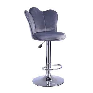 Chaise haute de barre de haute qualité de mode nordique chaise de barre haute pivotante en velours de meubles commerciaux