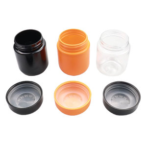 Custom 2oz 3oz 3.5g 4oz 5oz Child Resistant Gloss Black UV <b>Jar</b> 3.5g Dry Flower Packaging PET <b>Jar</b> with Black <b>Plastic</b> Screw Lid - Product Image 1
