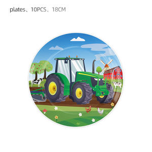 <span class=keywords><strong>Tracteur</strong></span> véhicules fête d'anniversaire Halloween décorations jetable papier vaisselle ensemble fête Kit - Product Image 2