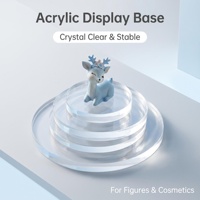 Base de présentation en acrylique transparente, support surélevé solide hautement transparent, pour figurines et objets de collection, style minimaliste moderne, taille personnalisée, effet miroir