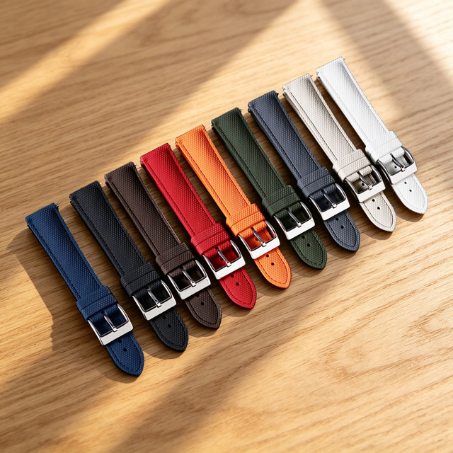 FKM Fluorine Rubber Watch Strap 18/19/20/21/22/23/24mm Waterproof & Sweat-Resistant with Quick Release Pin Buckle