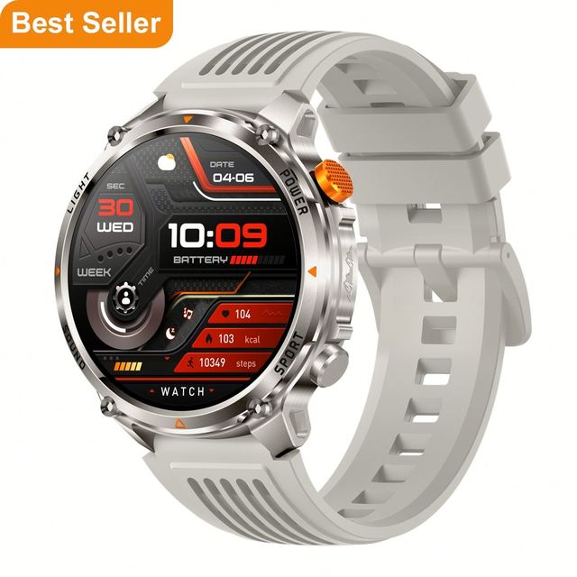 HT45 New Arrival Outdoor Sport Smart Watch for Men 1100mAh Long Life IP68 Waterproof With Flashlight Fitness Tracker Smartwatch