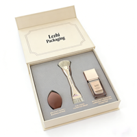 Kit d'outils de maquillage avec logo personnalisé, boîte d'emballage en papier pour 9 pinceaux de maquillage, boîte rigide avec couvercle magnétique, ensemble d'outils vides avec logo personnalisé