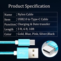 Câble de données USB Type-C à charge rapide PD60W, conducteur en cuivre pur, résistant à la flexion, tressé en nylon, haute qualité, certifié CE RoHS