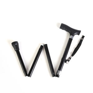 Bâton de marche télescopique en alliage d'aluminium réglable avec embout en caoutchouc pour personnes âgées et randonnée en extérieur - Product Image 2