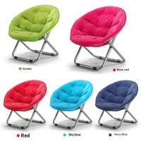Chaise ronde pliante Moon Circle, cadre en métal de luxe léger, chaise confortable pour chambre à coucher, dortoirs, appartements et jardin, cour, utilisation en extérieur