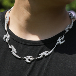 Bijoux Hip <span class=keywords><strong>Hop</strong></span> de style européen et américain avec chaîne d'extension bijoux de mode en laiton CZ collier plaqué or pour hommes femmes - Product Image 5