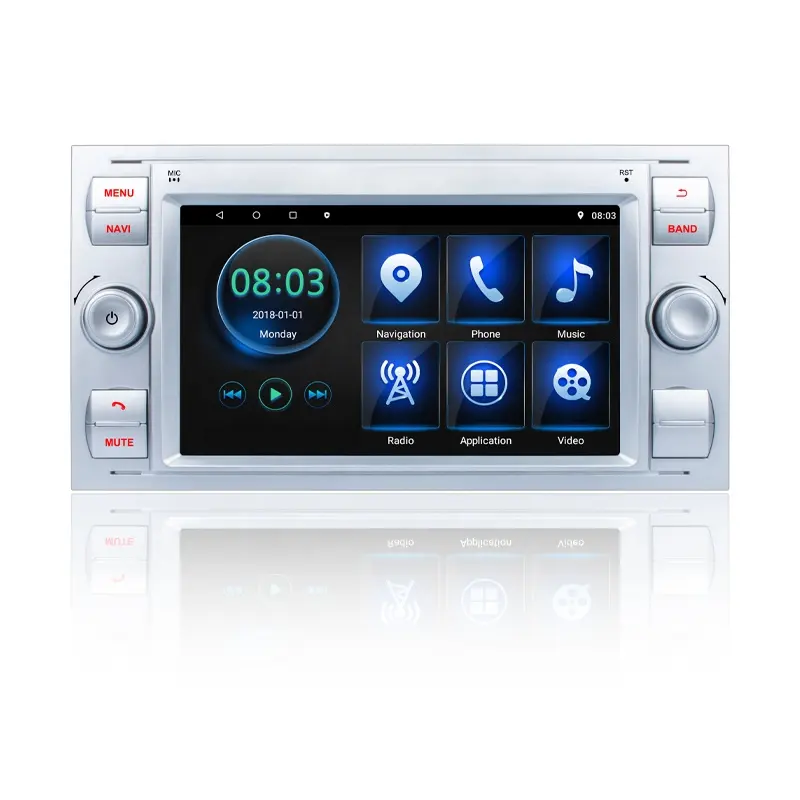 Amprime — autoradio 7 ", Android, GPS, lecteur multimédia, stéréo, 2din, pour voiture Ford Focus, s-max, Mondeo, Kuga 9, galaxy, c-max, Fusion