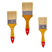 Outil de peinture pas cher pour murs, pinceau à poils rouges avec manche en bois