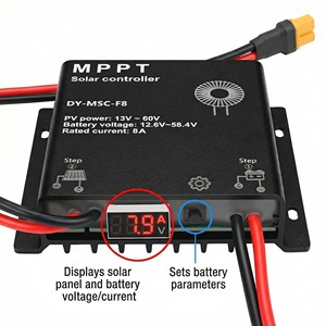 Contrôleur de charge solaire <span class=keywords><strong>MPPT</strong></span> 8A 12V/24V, convertisseur <span class=keywords><strong>DC</strong></span> élévateur/abaisseur pour système solaire hors réseau - Product Image 3