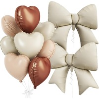 Ensemble de ballons en feuille métallisée nœud papillon mat, ballons rétro en forme de cœur, ballons à hélium pour révélation de sexe, ballons pour la Saint-Valentin, fournitures pour fêtes de mariage
