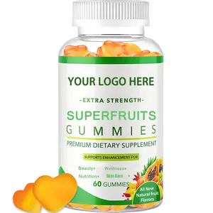 Bahan Peningkat Kolagen Kekuatan Ekstra Vegan Vitamin Gummies Super Mendukung Kecantikan dan Kesejahteraan