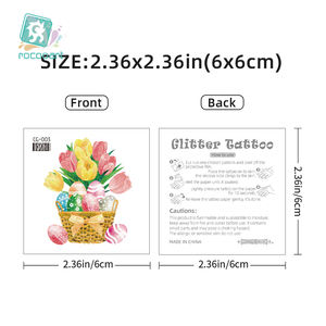Nuovi 40 Diversi Tatuaggi Temporanei Glitterati per Bambini, Adesivi Finti a Tema Uova e Coniglietti per Pasqua, per Ragazzi e Ragazze - Product Image 2