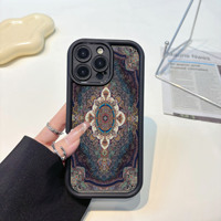 Coque de téléphone pour 11 12 13 14 15 16 17 Motif à carreaux TPU Peint par pulvérisation Antichoc Ethnique Vintage