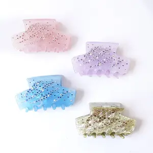 CANYUANHigh quality unique design geometric point drill acetate hair claw temperament hair clips rhinestones wholesale
