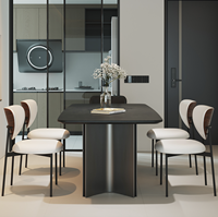 Ensemble de meubles de salle à manger en marbre pour maison moderne table à manger extensible de haute qualité pour 6-8 personnes modèle 3D