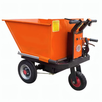 Chariot à benne basculante électrique mini haute capacité 500 kg, batterie 48 V, moteur 1000 W, haute efficacité, angle de déchargement de 90 degrés