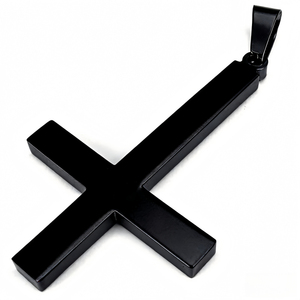 Artículo Religioso Católico Cristiano, Colgante de Cruz Invertida de Acero Inoxidable Pulido, Resistente al Agua, con Grabado Personalizado - Product Image 3