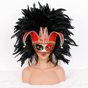 <span class=keywords><strong>Masque</strong></span> de cosplay en plumes véritables douces de style vénitien pour femme, <span class=keywords><strong>fait</strong></span> <span class=keywords><strong>main</strong></span>, couleur personnalisée, taille personnalisée, pour festival, activité, fête - Product Image 1