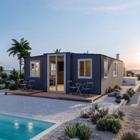 Maison préfabriquée étanche en conteneur, 3 chambres, maison modulaire de luxe, 40 pieds, utilisation hôtelière, panneaux sandwich en acier, design contemporain