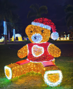 Décoration de <span class=keywords><strong>Noël</strong></span> lumineuse LED personnalisée en forme d'ours, motif 3D, hauteur 2m 3m 4m, pour place publique, parc, jardin - Product Image 1
