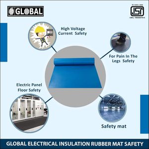 แผ่นยางป้องกันไฟฟ้าสถิตย์สำหรับพื้นที่ความปลอดภัยแรงดันสูง ยี่ห้อ Coin Make Electrical Mat - Product Image 2