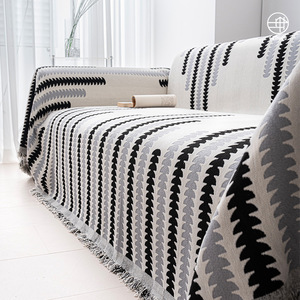 Dopamine Memories Chenille <b>Sofa</b> <b>Cover</b> Striped Rectangular Skin-Friendly Full Coverage Throw Blanket Home Use - Product Image 5