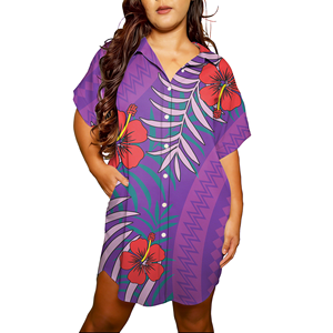 Nuevo Producto, Personalización Exclusiva, Vestido Camisero Midi de Manga Corta a <span class=keywords><strong>la</strong></span> Moda para Mujer, Diseño de Aves del Paraíso, Impresión Bajo Demanda - Product Image 3
