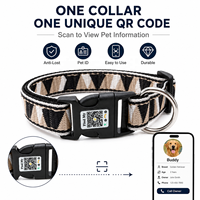Maßgefertigtes Weiches Langlebiges QR-Code Anti-Verlust Hundehalsband Polyester Ethnisch Geometrisch Gewebtes Ein-Code-Ein-Halsband Private Label