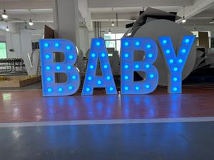 <span class=keywords><strong>Letras</strong></span> 3D <span class=keywords><strong>Gigantes</strong></span> Iluminadas con Luz LED de Neón, Letreros de Acero Inoxidable para Exteriores, Bodas y Publicidad Empresarial, Enchufables - Product Image 4