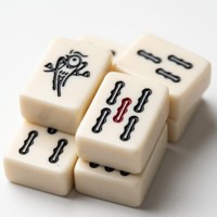 Ensemble de Mahjong de Luxe en Acrylique Robuste, Jeu de Société Classique Traditionnel Chinois avec Tuiles en Ivoire, Emballage Antique, Jeu de Casino