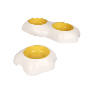 Set di Ciotole per Animali Domestici Surepawzy a Forma di Tuorlo d'Uovo per Gatti e Cani di Piccola Taglia, Opzioni Singole/Doppie, Ciotole per Cibo e Acqua, Vendita all'Ingrosso - Product Image 1
