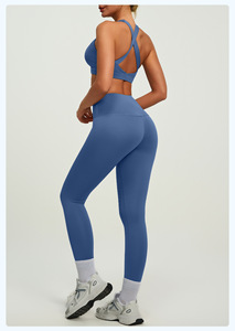 Custom Logo Solid Plus Size High Waist <strong>Yoga</strong> Bra &amp; Waterproof Leggings 2-Piece Set-OEM Wholesale <strong>Activewear</strong> Quick Dry Seamless - Product Image 2