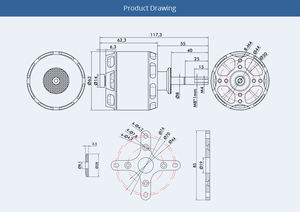 AT5330-A 25-30CC 3600W T-<span class=keywords><strong>MOTOR</strong></span> KV220 12S BLDC 브러시리스 모터 고정 날개 UAV 무인 항공기 모터 드론 부품 용 RC 드론 모터 - Product Image 6