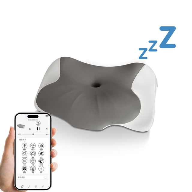 2025 Intelligent Phone-Controlled Memory Foam Smart Music Electric Neck Pillow Heated and Shoulder Massager for Sleep