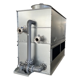 Torre de Enfriamiento Metálica Híbrida de Flujo Contrario con Bomba y Motor, Sistema de Enfriamiento de Agua Industrial con Certificación CTI para Centros de Datos - Product Image 3