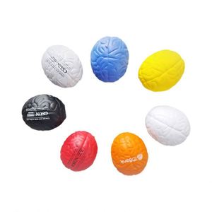 Custom Logo PU Foam Brain Shape Anti-Stress Ball Brain Stress Relief Toys for Business Promotion - Product Image 1
