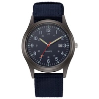 Montre Homme Carrée 20mm avec Bracelet en Nylon, Mouvement Quartz, Style Sport et Mode, pour l'Extérieur, avec Design Pièce de Monnaie Ancienne et Affichage de la Date