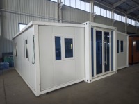 Maison conteneur extensible au design moderne pour logement du personnel agricole, bureau et salle de bain, espaces de vie temporaires