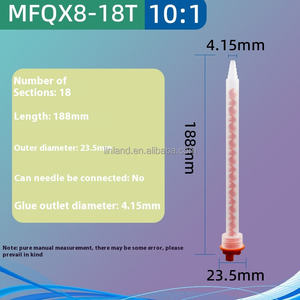 Base bianca MFQX8-24 1:1 tubo statico di miscelazione ab bicomponente materiale di consumo per erogazione di colla a 24 sezioni - Product Image 5