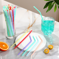 Pailles jetables 210*6mm pour Bubble Tea, épaisses, arc-en-ciel, en plastique, pour fournitures de fête