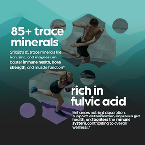 Tianyuan 10000mg capsula di Shilajit pura + estratto di 10:1 W/Capsule di acido fulvico contiene 85 tracce di minerali integratore vegetariano - Product Image 4