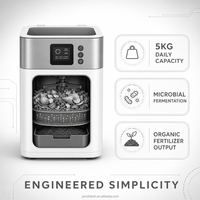 Machine à Compostage Électrique en Acier Inoxydable de 5 kg de Capacité Quotidienne pour la Maison et les Petits Restaurants, Processeur de Déchets Alimentaires Inodore