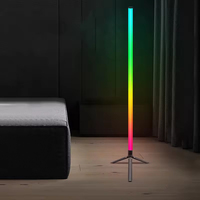 Lampe de sol décorative moderne en plastique avec télécommande, 1,2 m, LED RGB d'angle intelligente, blanc chaud, hauteur réglable, pour hôtel