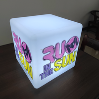 Meubles de salon de nuit portable d'extérieur, table et chaise en cube lumineux DMX, plastique imperméable, LED changeant de couleur