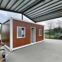 Contenedor pequeño de acero ligero móvil moderno de 20 pies, casa contenedor de paquete plano, casa Villa para oficina de granja