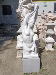 Décoration intérieure moderne sculptée à la main en <span class=keywords><strong>pierre</strong></span> naturelle déshabillage <span class=keywords><strong>buste</strong></span> de <span class=keywords><strong>femme</strong></span> statue en marbre - Product Image 6