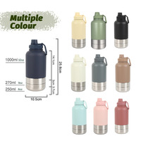 Bouteille d'eau isotherme pour animaux de compagnie 32 oz à faible MOQ, avec gamelle amovible en acier inoxydable et récipient alimentaire pour chiens, idéale pour les voyages et le camping