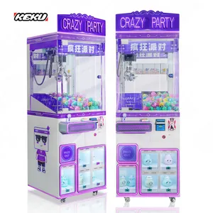 Yeni şeffaf peluş bebek sikke işletilen pençe arcade oyuncak hediye satılık otomat vinç makinesi oyun ekipmanları